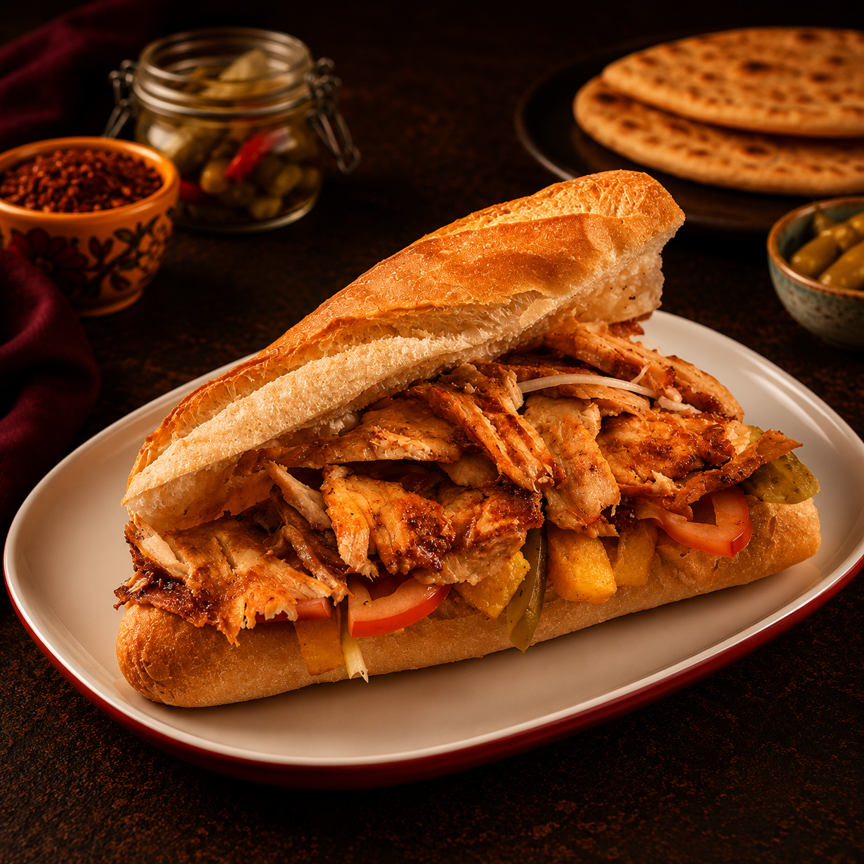 Yarım Ekmek Tavuk Döner